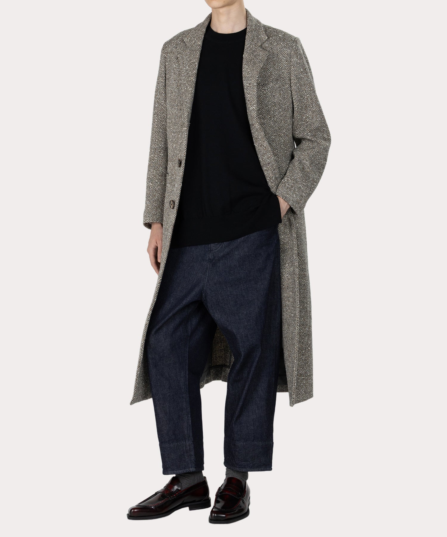 ヘリンボーン キャッスルコート(ベージュ系)（メンズ）（2612652004