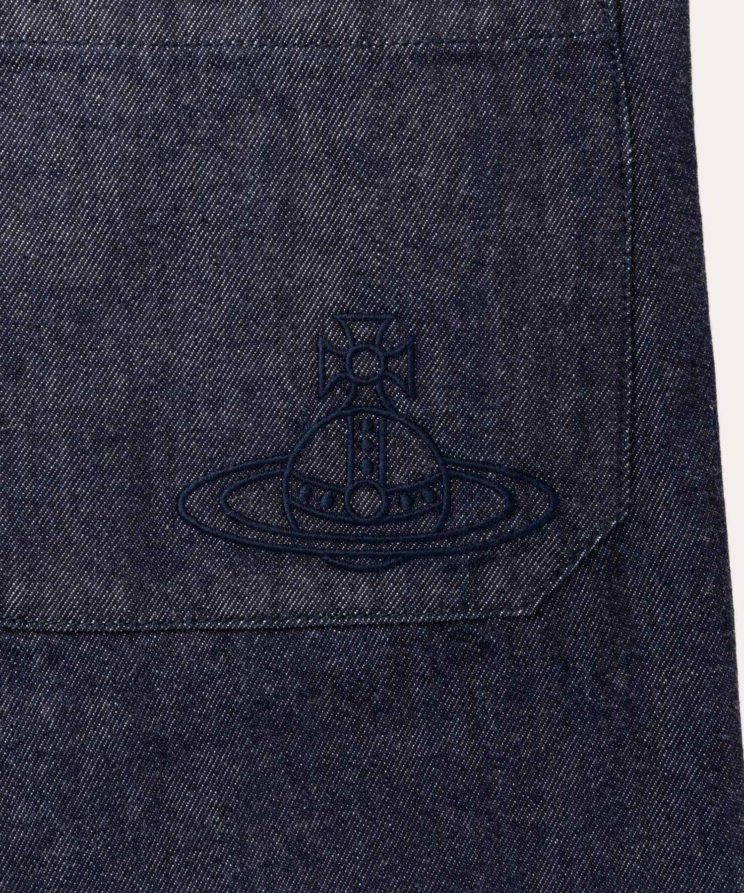 インサイドチェックデニム サムライトラウザー(ブルー)（メンズ