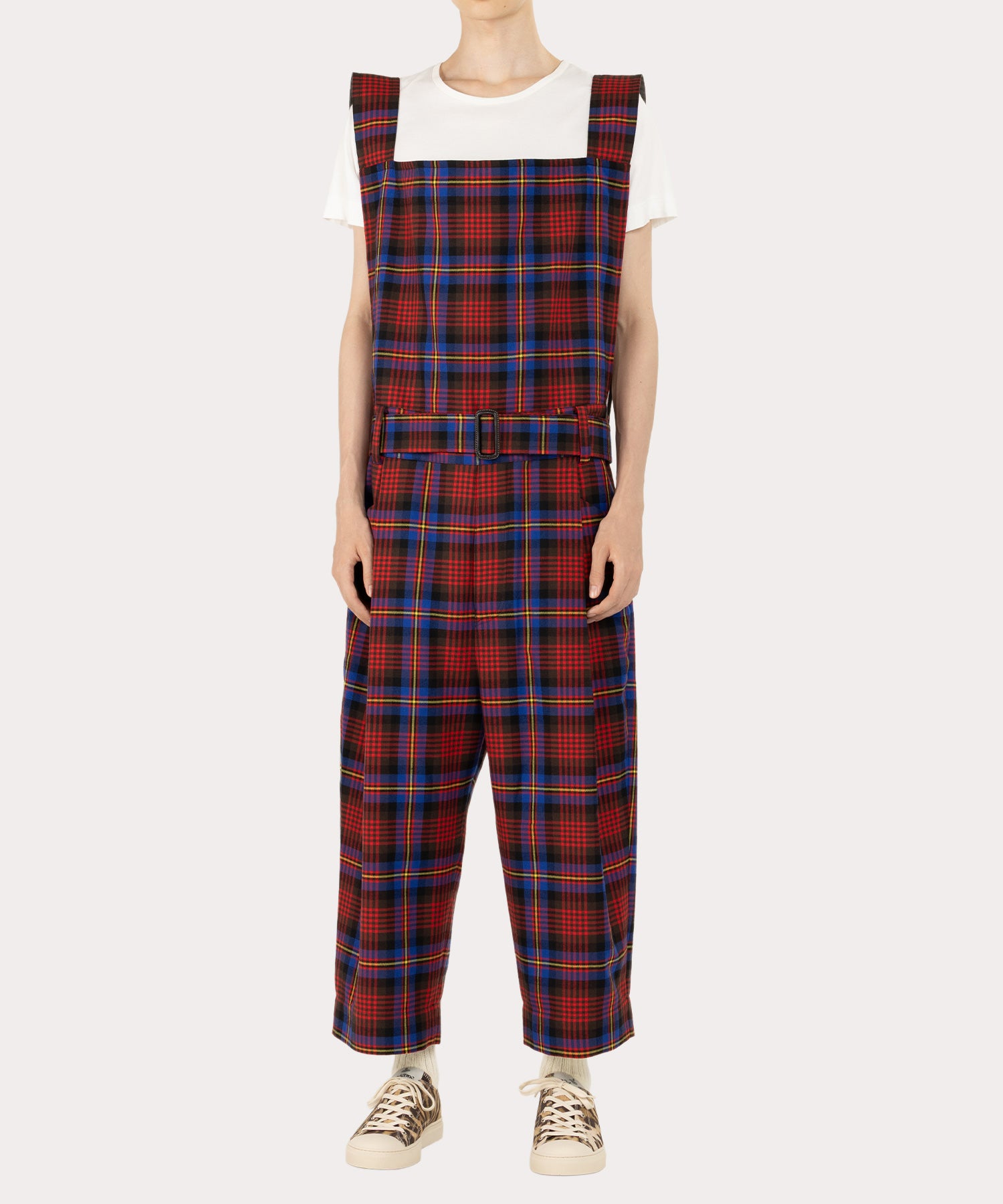 タータンチェック ジャンプスーツ(ブルー)（メンズ）（2612752015