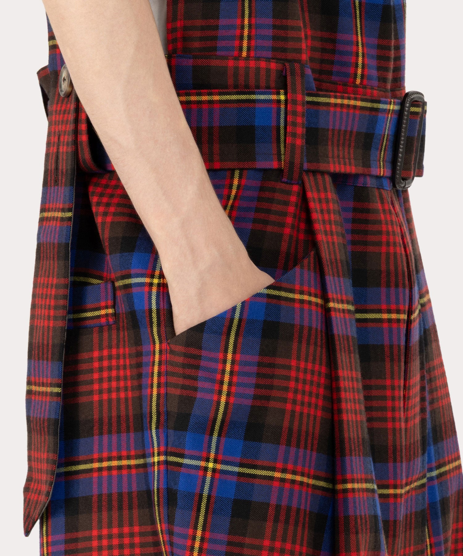 タータンチェック ジャンプスーツ(ブルー)（メンズ）（2612752015