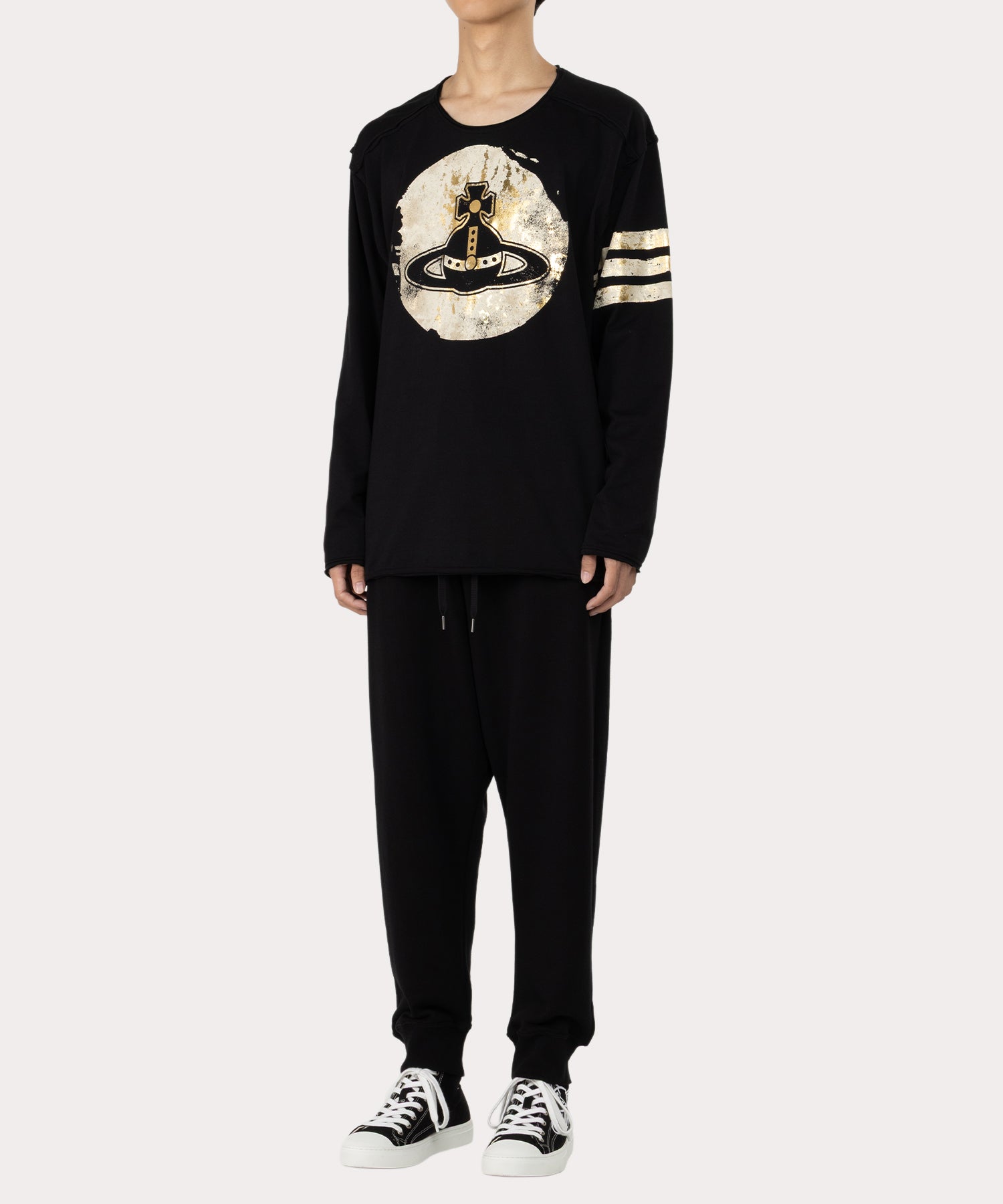 Vivienne Westwood Orb コットンジャージースウェットパンツ ワンポイントORB トラックパンツ(ブラック)（メンズ