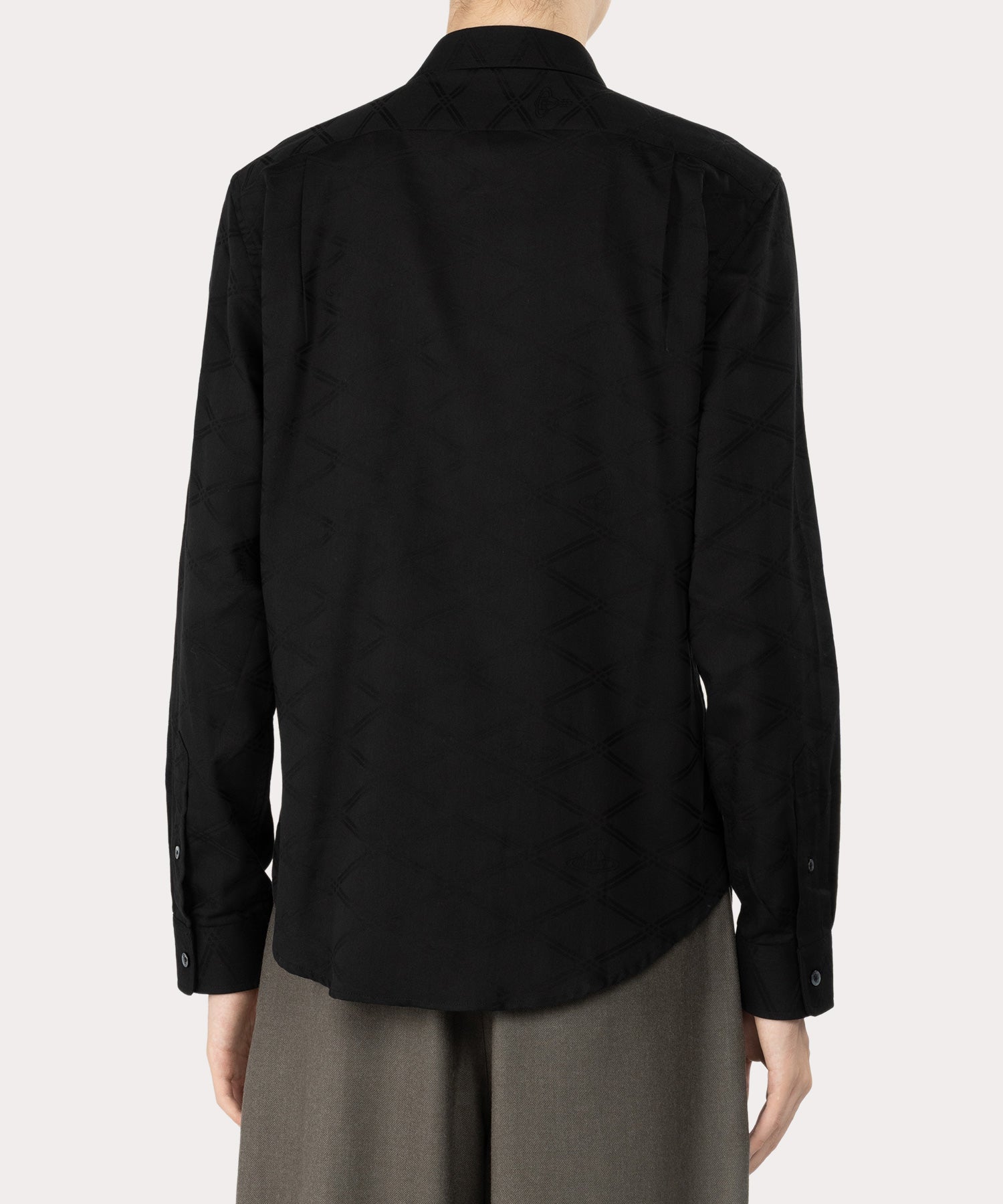 Vivienne Westwood カラーブロッキング オーバーサイズフーディー DIAMOND ALL OVER クラシックシャツ(ブラック)（メンズ