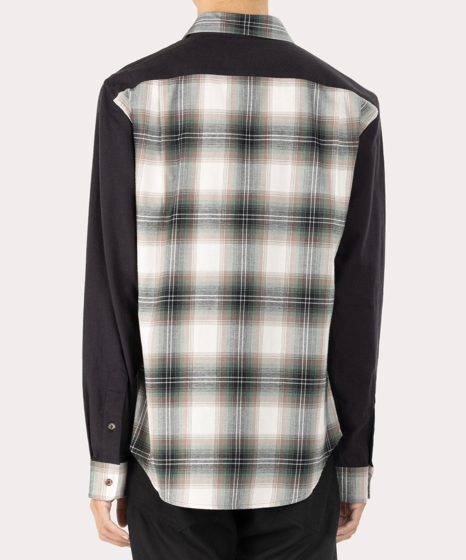 DETAILED CHECK FLANNEL シャツ(ブラック系)（メンズ