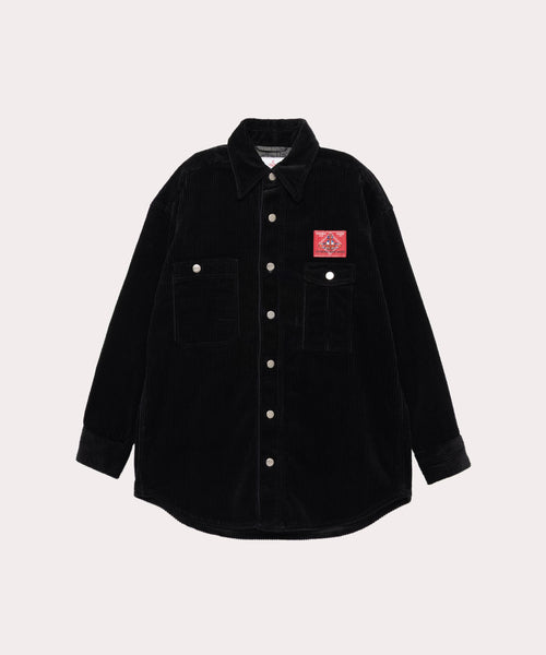 lutays コーデュロイ wolf&wolff the mad shop コーデュロイ サドルシャツ(ブラック)（メンズ）（2612852027