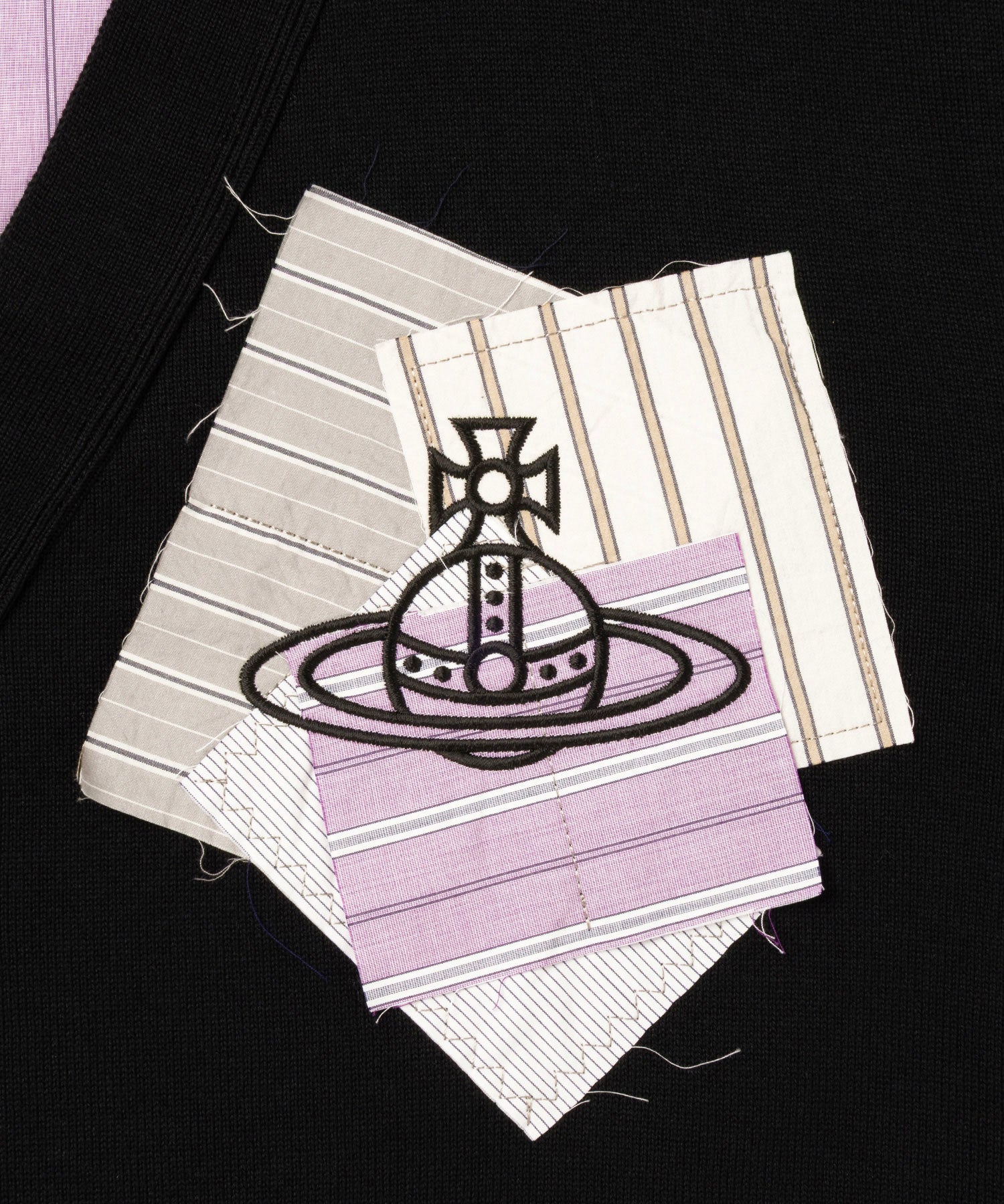 ストライプ ORB PATCH Vネックカーディガン