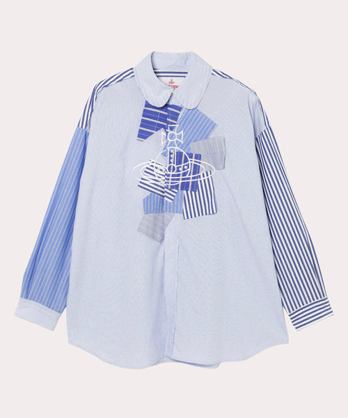 ストライプ ORB PATCH XXLシャツ(ブルー)（メンズ）（2622852002