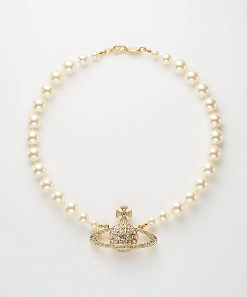 ONE ROW PEARL BAS RELIEF チョーカー