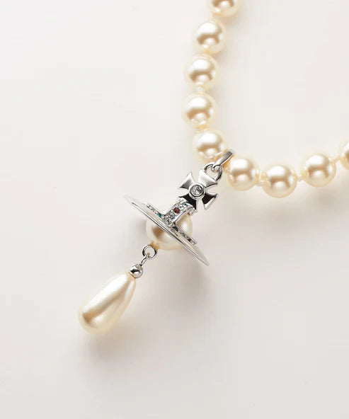 ONE ROW PEARL DROP チョーカー(シルバー)（メンズ）（1250961043