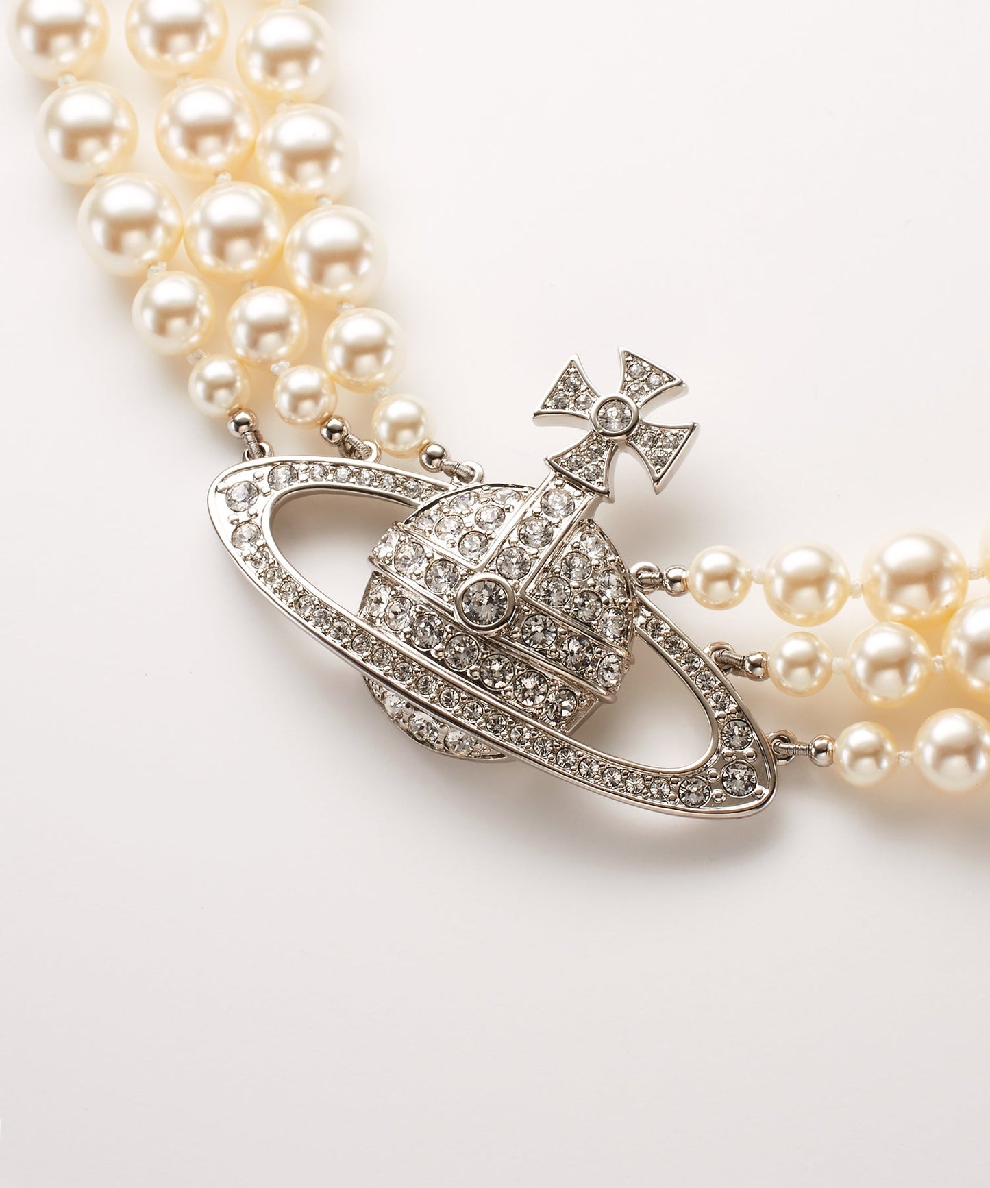 THREE ROW PEARL BAS RELIEF チョーカー