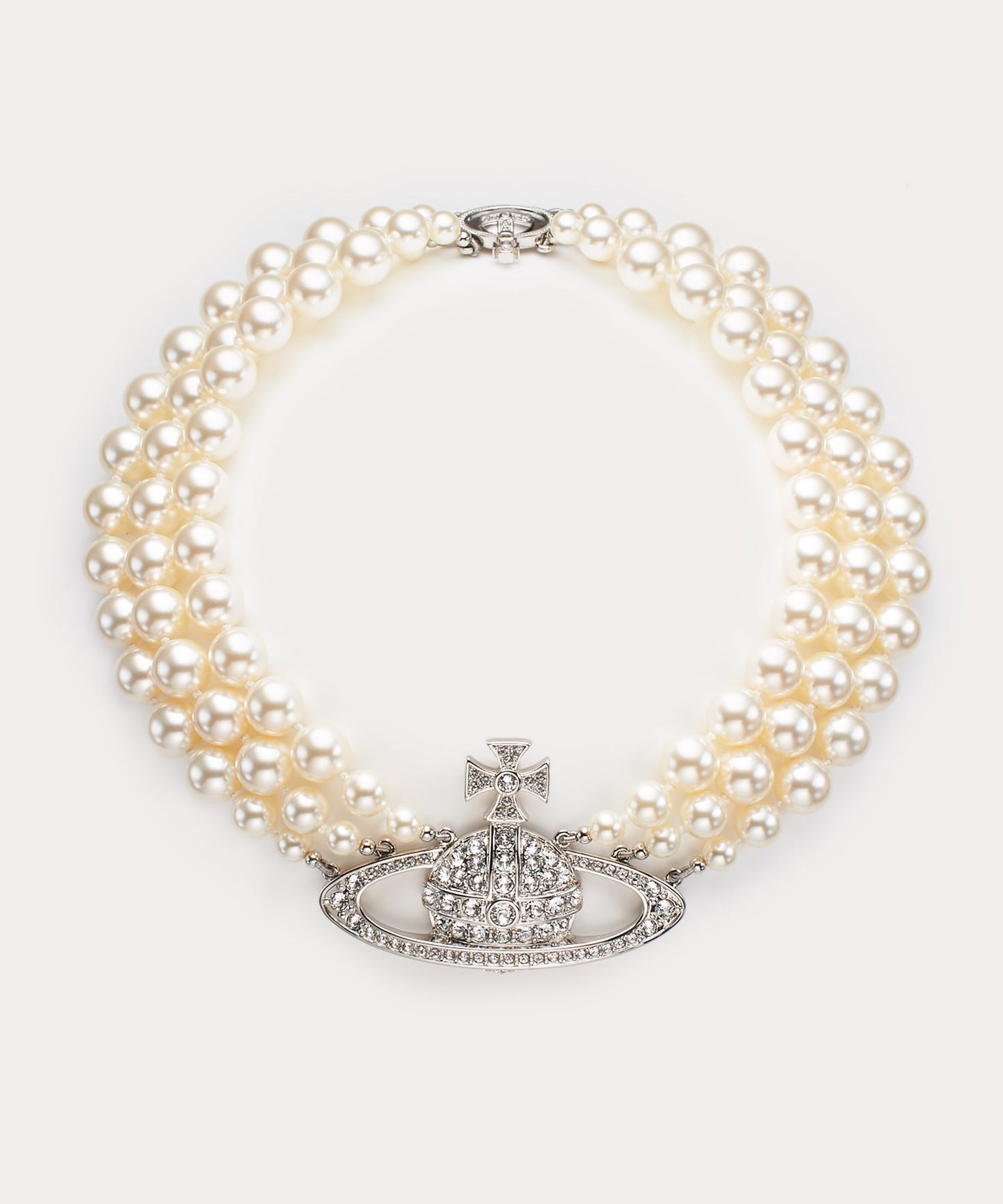 THREE ROW PEARL BAS RELIEF チョーカー