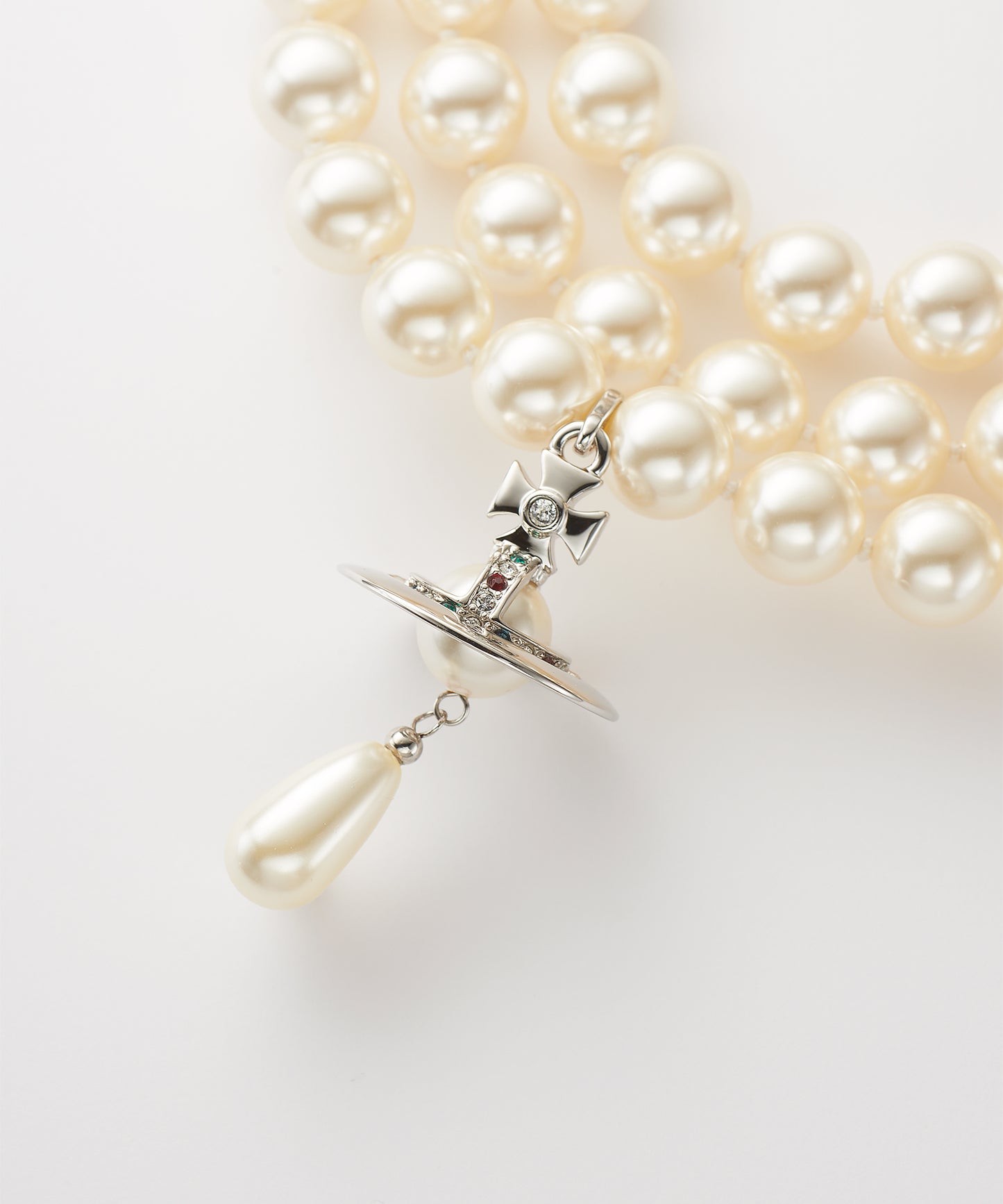 THREE ROW PEARL DROP チョーカー