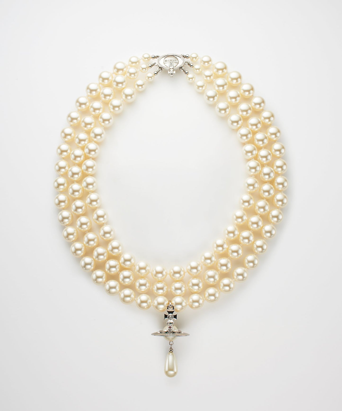 THREE ROW PEARL DROP チョーカー