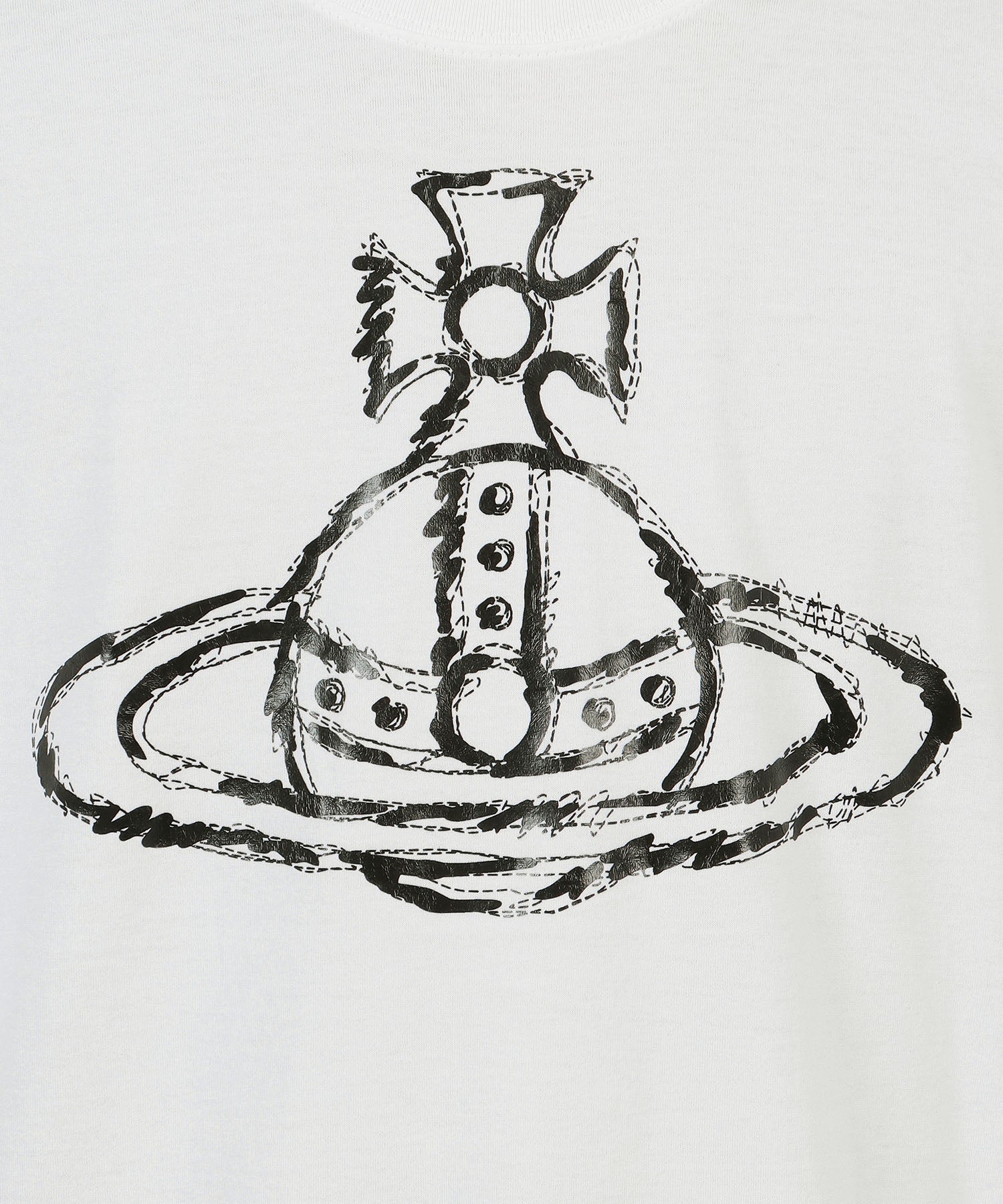 ROUGHLY STITCHED ORB リラックスTシャツ(ホワイト)（メンズ