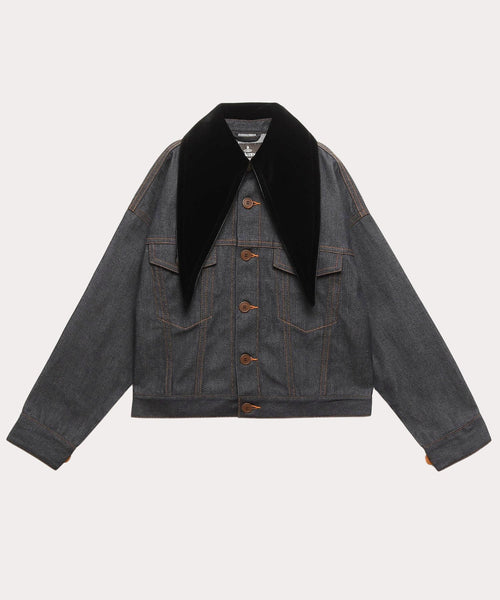 VELVET HALS COLLAR デニムジャケット(ネイビー)（メンズ）（2490242418）｜ウェアすべて (ジャケット・ブルゾン)  ｜【公式通販】ヴィヴィアン・ウエストウッド（Vivienne Westwood）