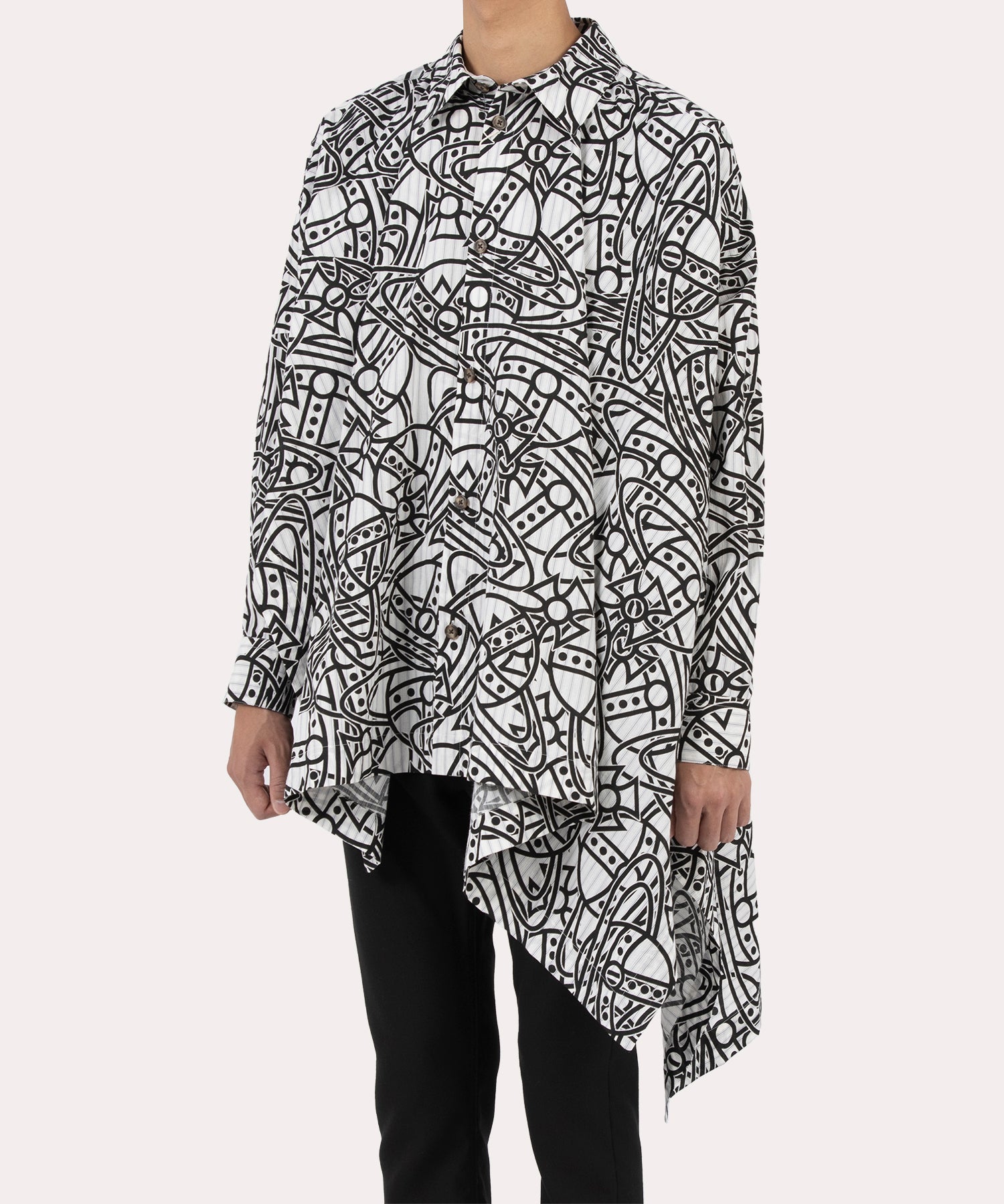 TANGLED ORB STRIPE ASYMMETRY シャツ
