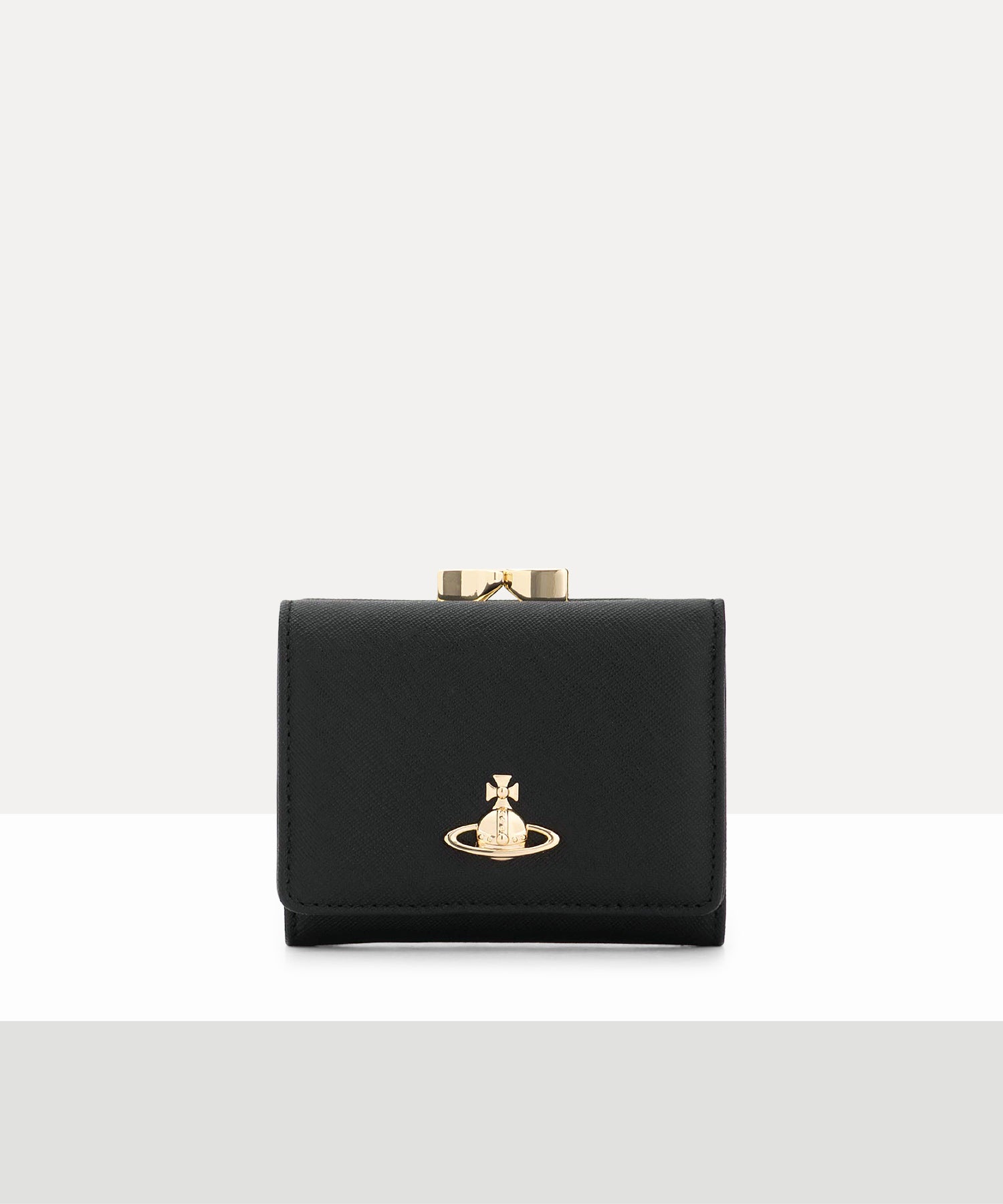 SAFFIANO LEATHER 口金三つ折り財布(ブラック)（メンズ）（1220961183