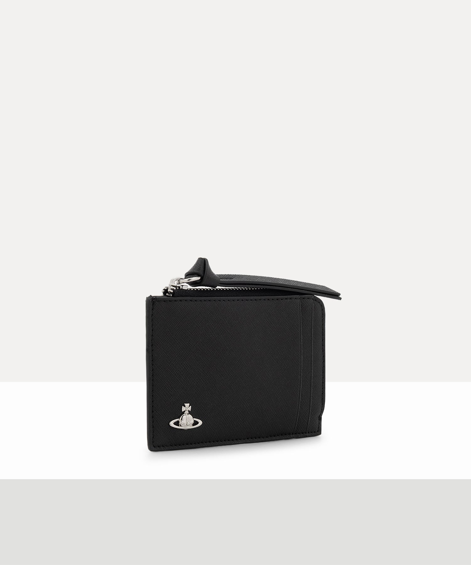 SAFFIANO PLAIN ファスナー付きカードケース(ブラック)（メンズ